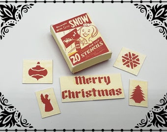 Vintage Christmas Stencils Set /12 Dollhouse Miniature Printable Digital Download