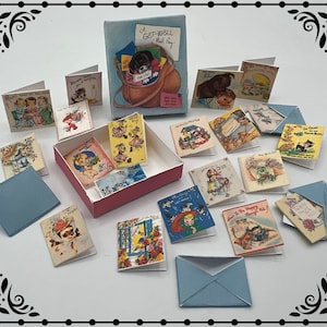 Obtenir des cartes de voeux bien 1/12 Dollhouse Miniature imprimable téléchargement numérique