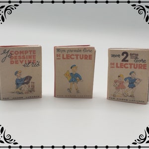 French School Books 1/12 Dollhouse Miniature Printable Digital Download