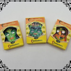 Halloween Monster Masks 1/12 Dollhouse Miniature Printable Digital Download