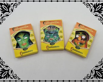 Halloween Monster Masks 1/12 Dollhouse Miniature Printable Digital Download