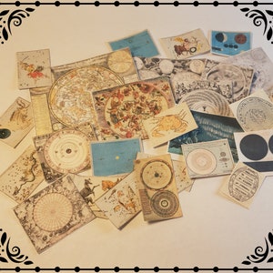 Conjunto de artigos e gráficos de astrologia 1/12 miniaturas de casas de bonecas para impressão digital download