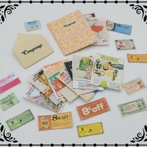 Vintage Coupons 1/12 Dollhouse Miniature Printable Digital Download