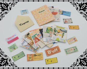 Vintage Coupons 1/12 Dollhouse Miniature Printable Digital Download