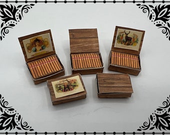 Cigar Boxes 1/12 Dollhouse Miniature Printable Digital Download