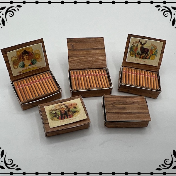 Cigar Boxes 1/12 Dollhouse Miniature Printable Digital Download