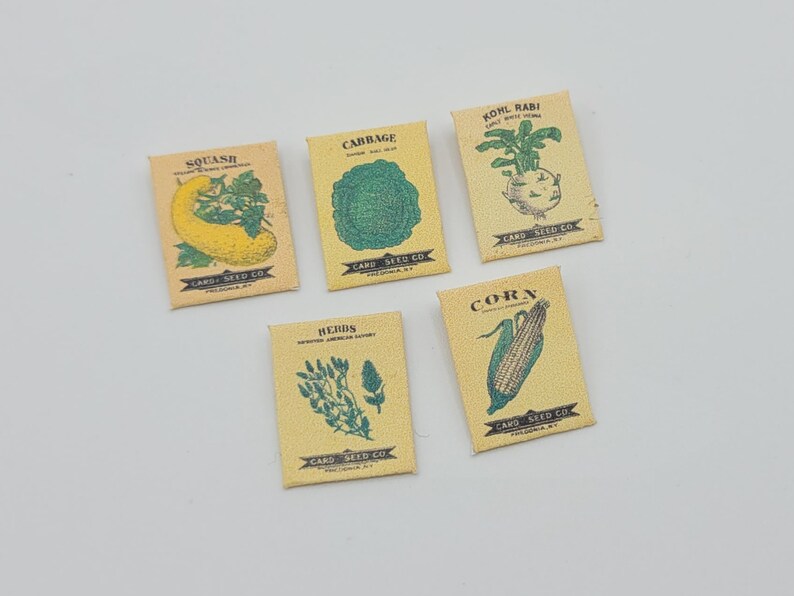 Vintage Seed Packets 1/12 Dollhouse Miniature Printable Digital ...