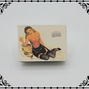 Vintage Pinup Calendar 1/12 Dollhouse Miniature Printable Digital Download
