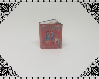 Look and Learn Picture Book 1/12 Doll house Miniature Printable Digital Download