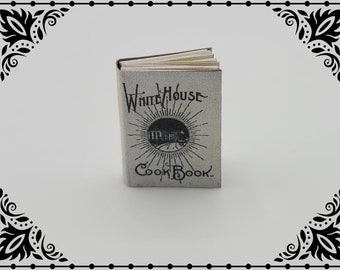 White House Cook Book 1/12 Dollhouse Miniature Printable Digital Download