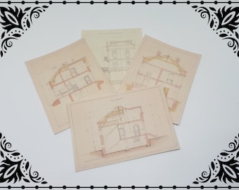Architecture Blueprint 1/12 Dollhouse Miniature Printable Digital Download