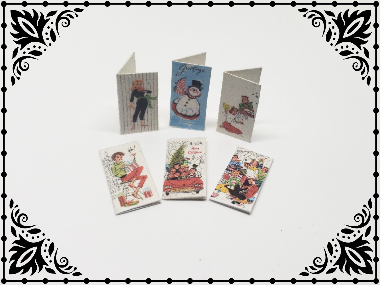Christmas Cards Set 1/12 Dollhouse Miniature Printable Digital - Etsy