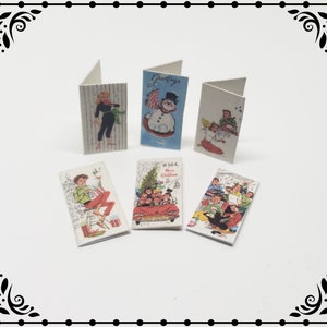 Christmas Cards Set 1/12 Dollhouse Miniature Printable Digital Download