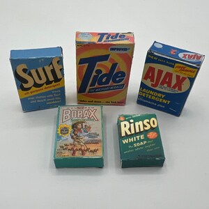 Vintage 50s Detergent Cleaning Products 1/12 Dollhouse Miniature Printable Digital Download imagem 2