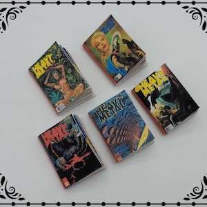 Heavy Metal Magazine 1/12 Dollhouse Miniatura Imprimible Descarga Digital