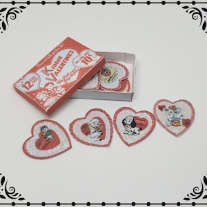 Hartkaarten Valentines 1/12 Dollhouse miniatuur afdrukbare digitale download