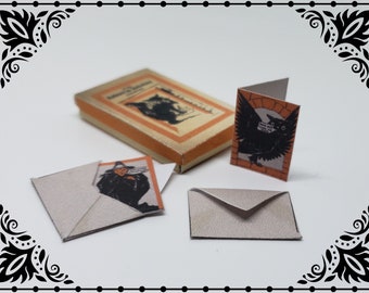 Tarjetas de Halloween 1/12 Dollhouse Miniatura Imprimible Descarga Digital