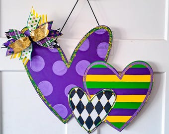 Mardi Gras Sign, Mardi Gras Door Hanger, Mardi Gras Decor, Mardi Gras Wreath, Party Gras Sign, New Orleans Decor, Personalized Mardi Gras