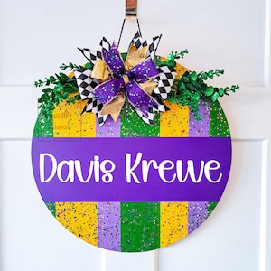 Mardi Gras Sign, Mardi Gras Door Hanger, Mardi Gras Decor, Mardi Gras Wreath, Party Gras Sign, New Orleans Decor, Personalized Mardi Gras