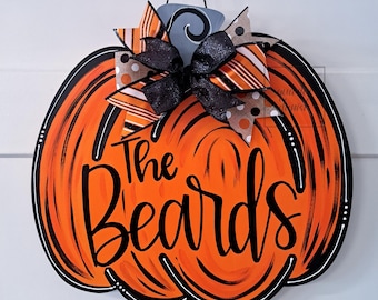 pumpkin door hanger, halloween pumpkin decor, hallowern door hanger, pumpkin door sign, pumpkin door decor, fall door sign