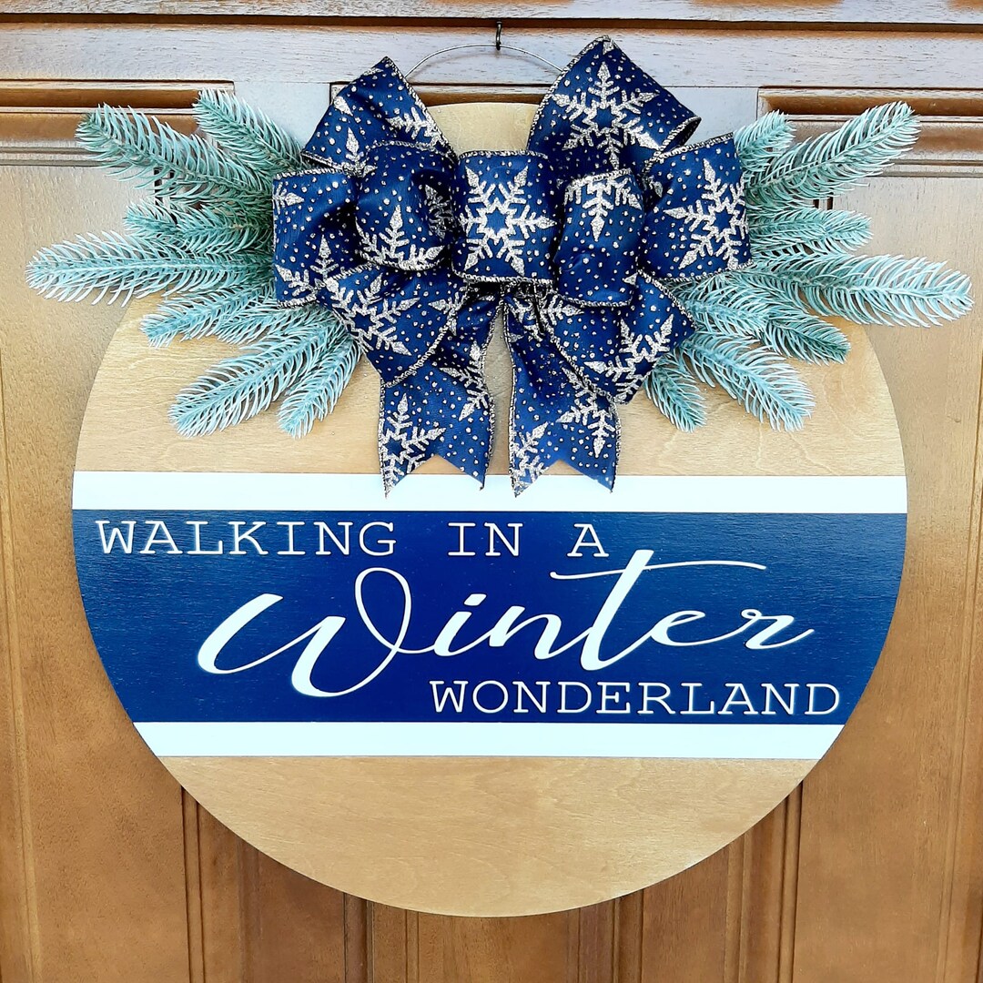 Winter Wonderland Door Hanger Winter Door Sign Blue Door - Etsy