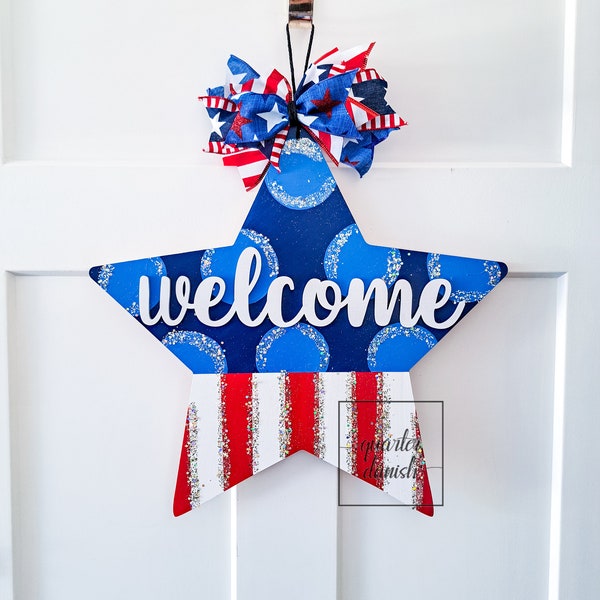 Welcome door hanger, colorful welcome home sign, summer welcome sign, spring door decor, Southwestern outdoor decor, boho gifts for women