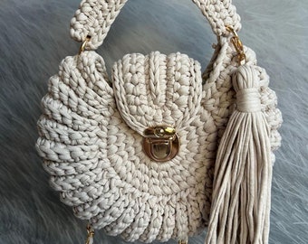Handmade Bag/Hand Woven Bag/Crochet Bag/Knitted Bag/Pink Bag/Designer Bag/Luxury Bag/Shoulder Bag/Luxury Bag/Women&#39;s Bag