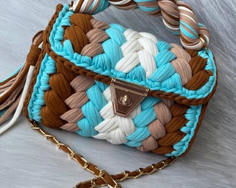 Bolsa multicolorida/bolsa feita à mão/bolsa de crochê/bolsa de tricô/bolsa colorida/bolsa preta/bolsa de grife/bolsa de luxo/bolsa de ombro/bolsa de luxo/bolsa feminina