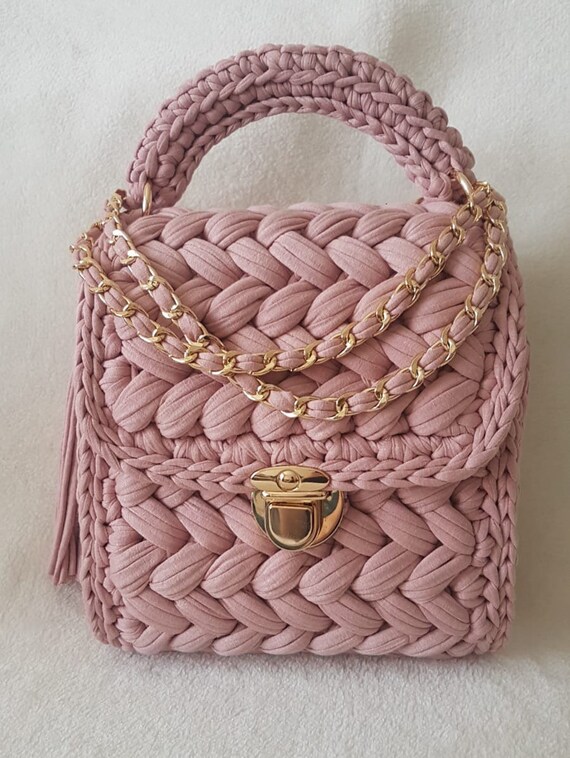 Handmade bag/Hand woven bag/Crochet Bag/Knitted Bag/Fark Blue Bag Bag/Designer Bag/Luxury Bag/Shoulder Bag/Luxury Bag/women's Bag/