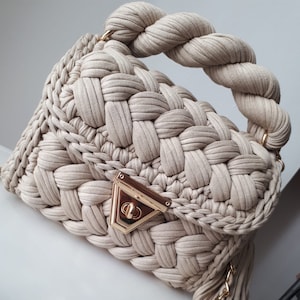 Sac/Sac fait main/Sac tissé à la main/Sac au crochet/Sac en tricot/Sac blanc/Sac noir/Sac de créateur/Sac de luxe/Sac en bandoulière/Sac de luxe/Sac pour femme
