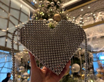 ハンドメイドクリスタルビーズショルダーバッグ - イエロー - Etsy 日本