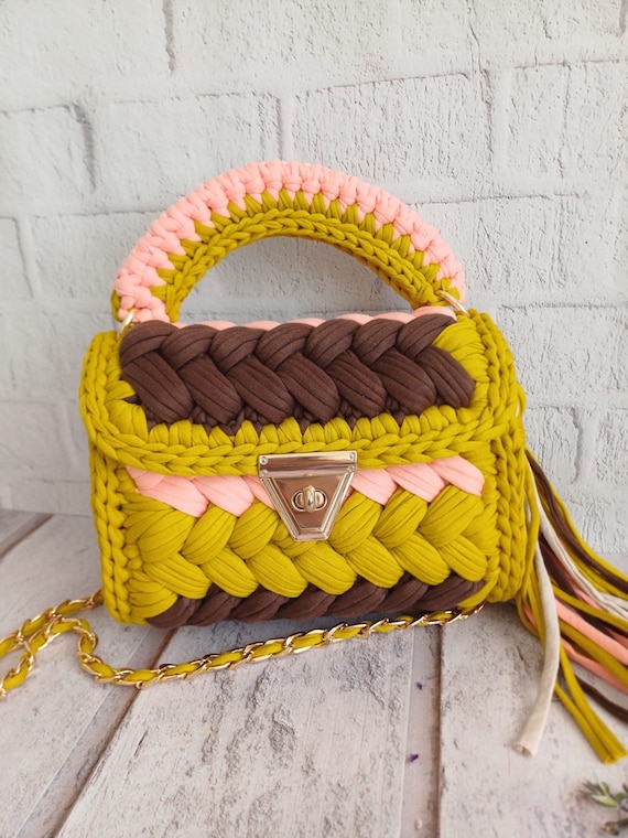 Multi Color Bag/Hand Woven Bag/Crochet Bag/Knitted Bag/Colorful Bag/Black  Bag/Designer Bag/Luxury Bag/Shoulder Bag/Luxury Bag/Women's Bag