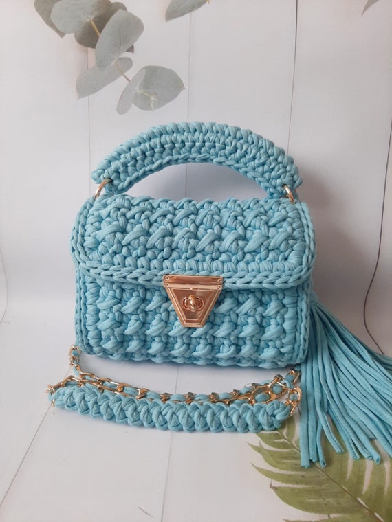 Bag/Handmade Bag/Hand Woven Bag/Crochet Bag/Knitted Bag/White Bag/Black Bag/Designer Bag/Luxury Bag/Shoulder Bag/Luxury Bag/Women's Bag