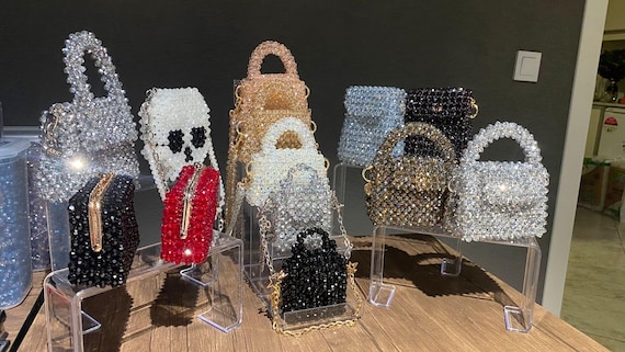 クリスタルガラスビーズバッグ/クリスタルビーズバッグ/高級ビーズ