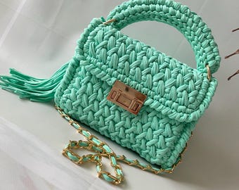 Bolsa/Bolsa feita à mão/Bolsa tecida à mão/Bolsa de crochê/Bolsa de tricô/Bolsa branca/Bolsa preta/Bolsa de grife/Bolsa de luxo/Bolsa de ombro/Bolsa de luxo/Bolsa feminina