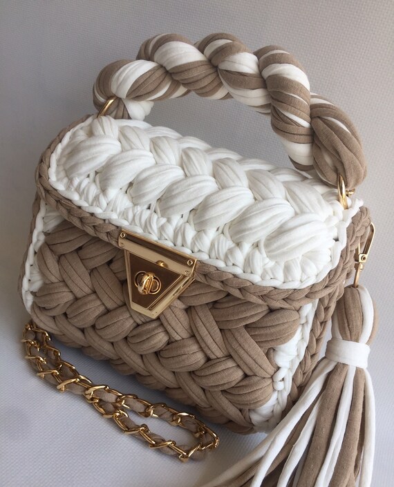 Buy Multi Color Bag/handmade Bag/hand Woven Bag/crochet Bag