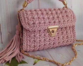 Bolsa pied-de-poule/Bolsa feita à mão/Bolsa tecida à mão/Bolsa de crochê/Bolsa de tricô/Bolsa preta/Bolsa de grife/Bolsa de luxo/Bolsa de ombro/Bolsa de luxo/Bolsa feminina