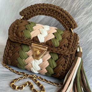 NUEVO Bolso multicolor/Bolso tejido a mano/Bolso de crochet/Bolso de punto/Bolso colorido/Bolsos de diseñador/Bolso de lujo/Bolso de hombro/Bolso de lujo/Bolso de mujer