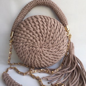 Macaron Tasche/Handgemachte Tasche/Handgewebte Tasche/Häkeltasche/Stricktasche/Rosa Tasche/Designertasche/Frauentasche/Luxustasche