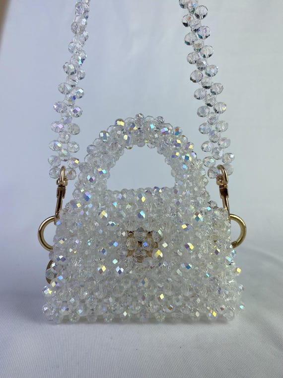クリスタルガラスビーズバッグ/クリスタルビーズバッグ/高級ビーズ  
