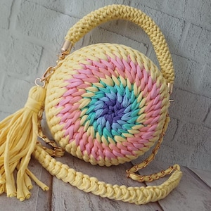 Bolso de macarrones/Bolso hecho a mano/Bolso tejido a mano/Bolso de crochet/Bolso de punto/Bolso rosa/Bolso de diseñador/Bolso de lujo/Bolso de hombro/Bolso de lujo/Bolso de mujer