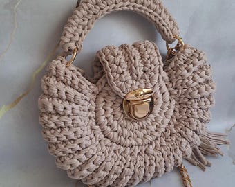 Bolsa feita à mão/Bolsa tecida à mão/Bolsa de crochê/Bolsa de tricô/Bolsa rosa/Bolsa de grife/Bolsa de luxo/Bolsa de ombro/Bolsa de luxo/Bolsa feminina