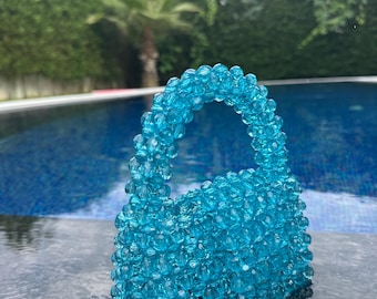 Bolsa de contas de cristal / Bolsa de contas de luxo / Bolsa de noite / Bolsa de contas / Bolsa de contas coloridas / Bolsa de contas femininas / Bolsa de ombro de contas / Presente para ela