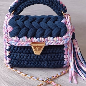 Multi Farbe Tasche/Hand gewebte Tasche/Häkeltasche/Stricktasche/Bunte Tasche/Schwarze Tasche/Designer Tasche/Frauen-tasche/Luxus Tasche/Schultertasche/Luxus Tasche