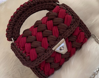 Bolsa multicolorida/bolsa feita à mão/bolsa de crochê/bolsa de tricô/bolsa colorida/bolsa preta/bolsa de grife/bolsa de luxo/bolsa de ombro/bolsa de luxo/bolsa feminina