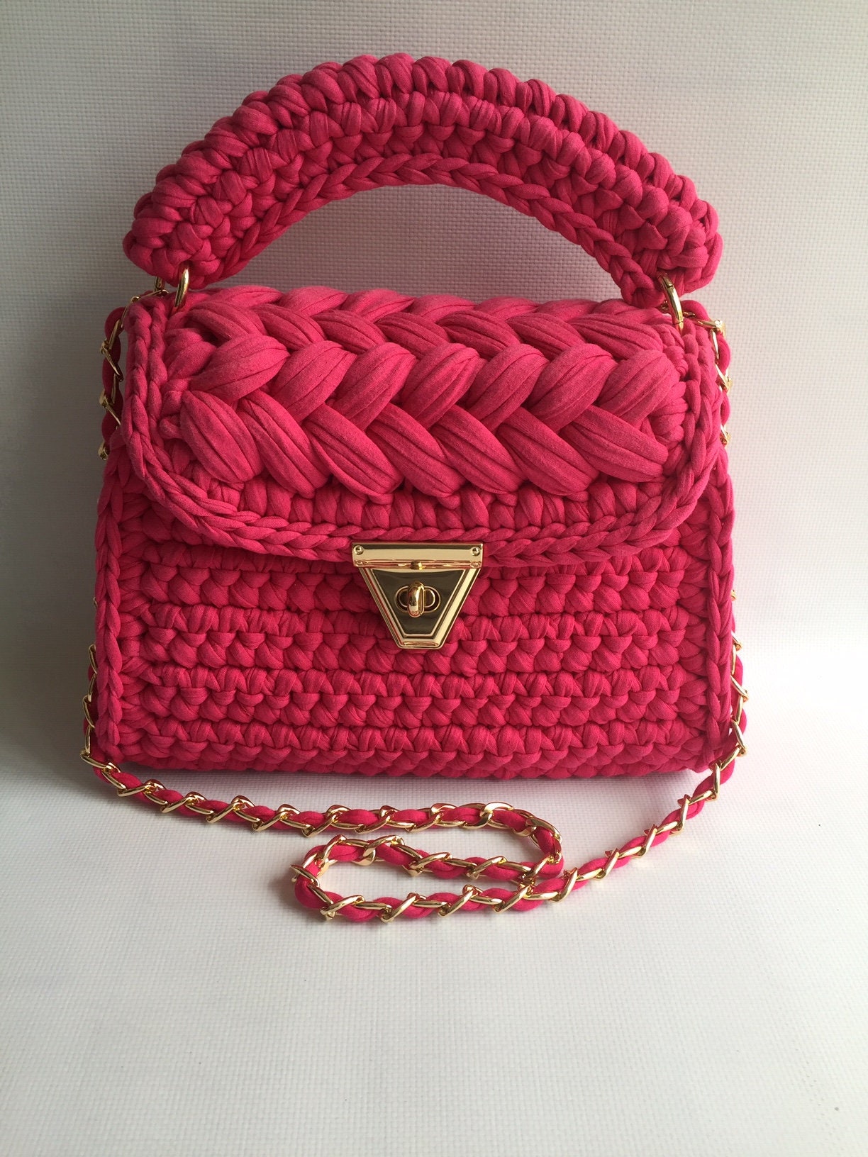 ●augustone8● [HANDMADE] WOOLLY BAG_white Bag/handmade Bag/hand Woven Bag/crochet Bag/knitted Bag