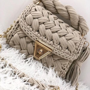 Bolso/Bolso hecho a mano/Bolso tejido a mano/Bolso de crochet/Bolso de punto/Bolso blanco/Pedido al por mayor/Bolso de diseñador/Bolso de lujo/Bolso de hombro/Bolso de lujo/Bolso de mujer