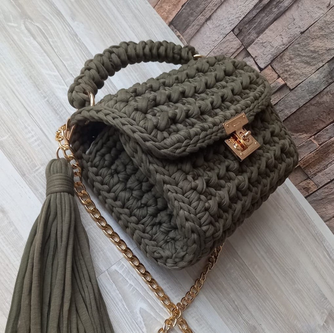 Hand Woven Bag/Handmade Bag/Crochet Bag/Knitted Bag/Hand Knitted Bag/Luxury Bag/Womens Bag/Designer Bag/Black Bag/Shoulder Bag