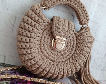 Handmade Bag/Hand Woven Bag/Crochet Bag/Knitted Bag/Pink Bag/Designer Bag/Luxury Bag/Shoulder Bag/Luxury Bag/Women&#39;s Bag