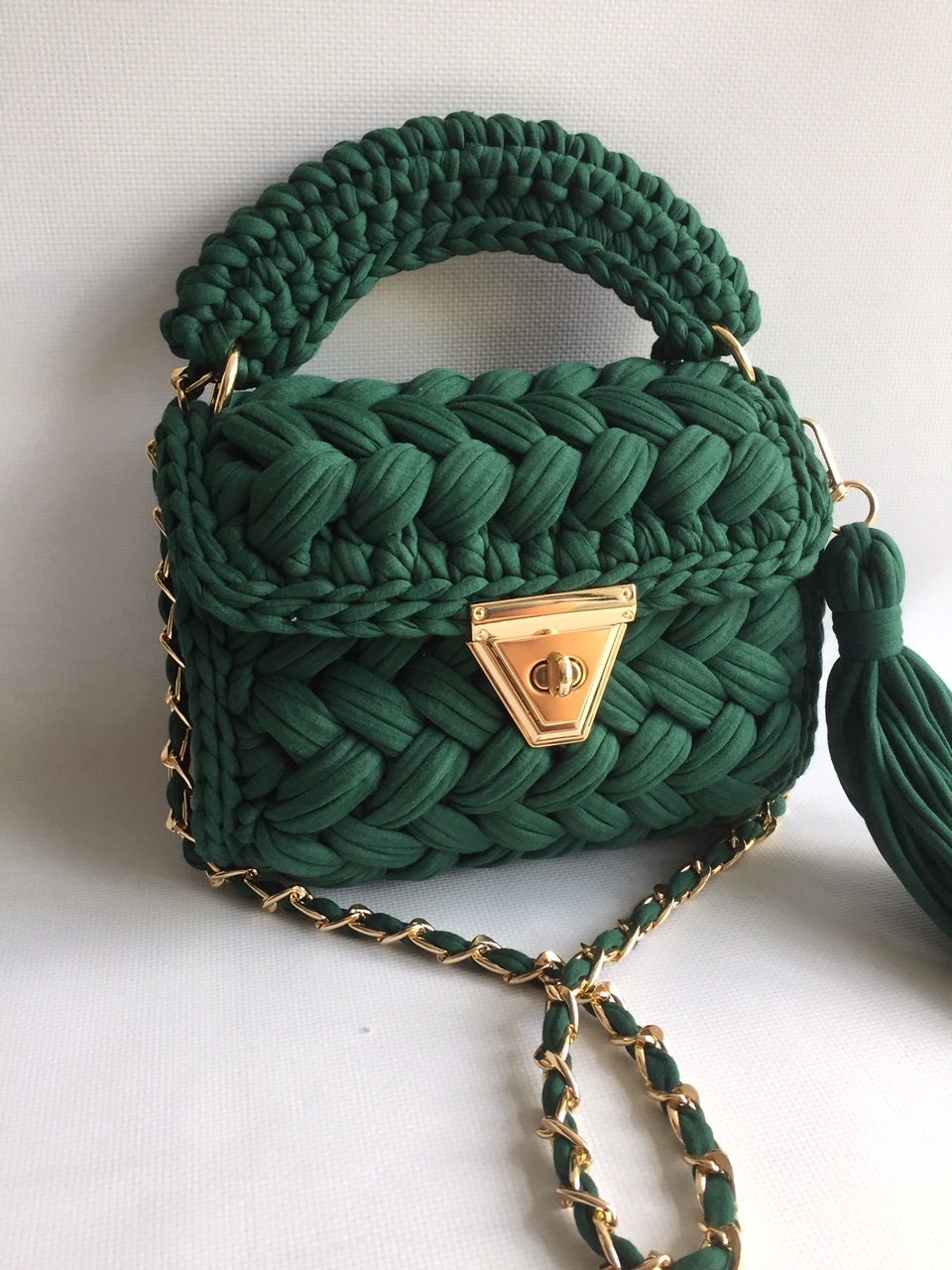 Handmade Knitted Shoulder Bag: Women's Luxury Crochet Bag - Etsy